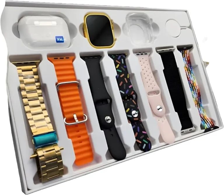 I20 Ultra Max Suit (10 in 1) Smart Watch + Earbuds Master Copy with 7 straps (ALLOW TO OPEN)