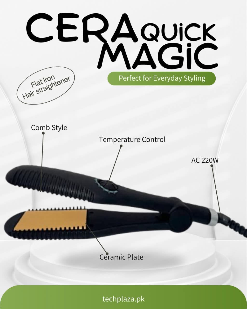 Imported Ceraquick Magic Flat Iron (ALLOW TO OPEN) with 1 Year Warranty