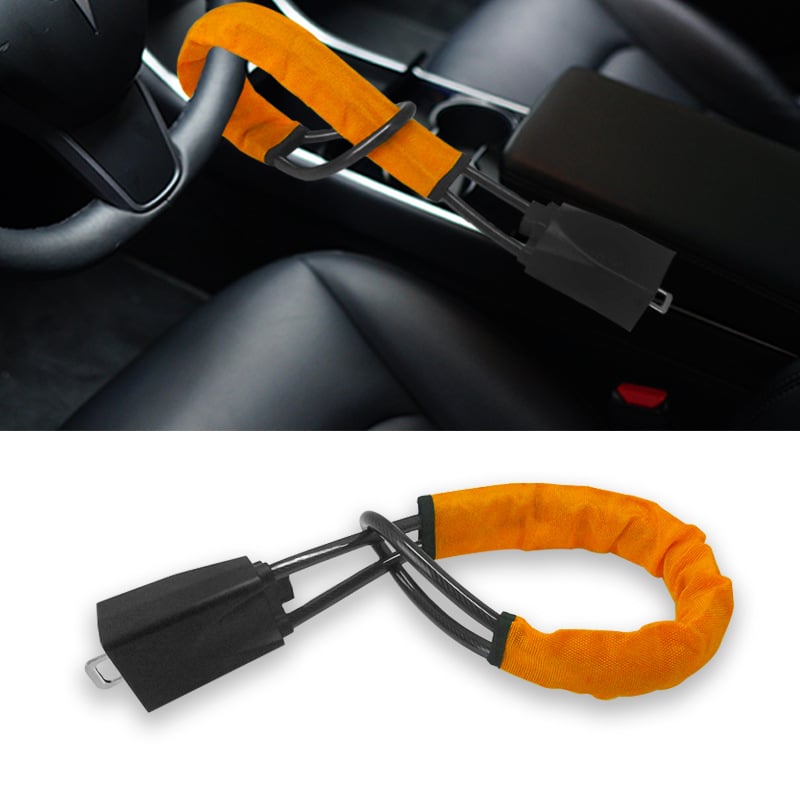 Universal Car Seat Belt Steering Wheel Steel Wire Lock (ALLOW TO OPEN)