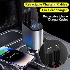 4 in 1 Retractable Car Charger 120W (ALLOW TO OPEN)