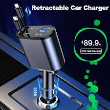 4 in 1 Retractable Car Charger 120W (ALLOW TO OPEN)