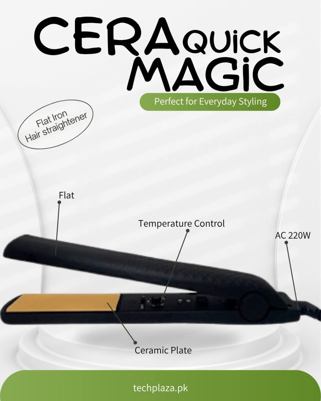 Imported Ceraquick Magic Flat Iron (ALLOW TO OPEN) with 1 Year Warranty